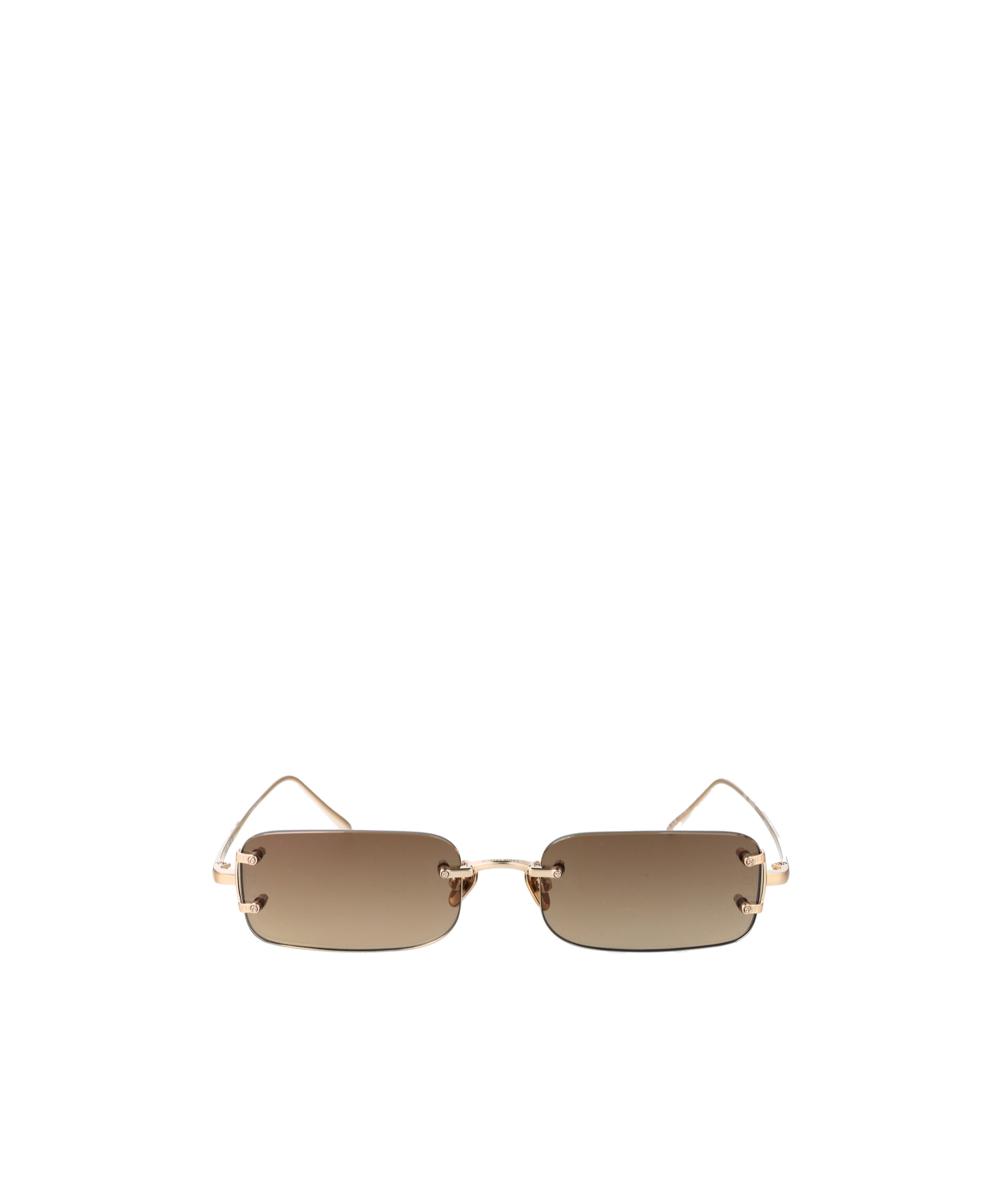 Linda Farrow Rectangular Frame Sunglasses In Brown