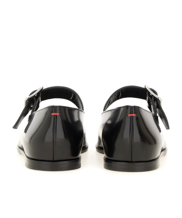Aeyde Sunny Polido Dancer Lamb Leather Flats In Black