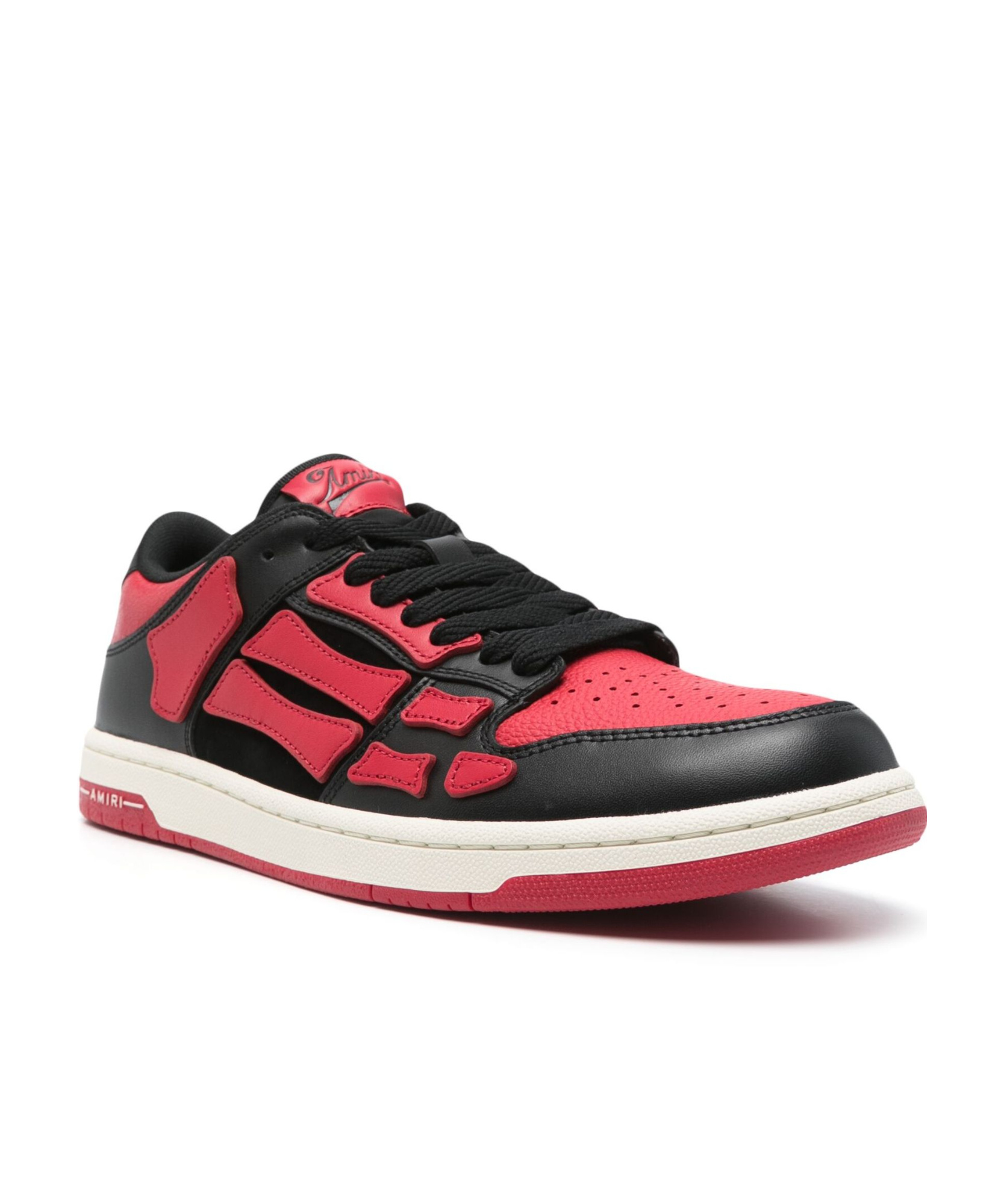 Amiri Two-tone Leather Skel Top Sneakers In Black