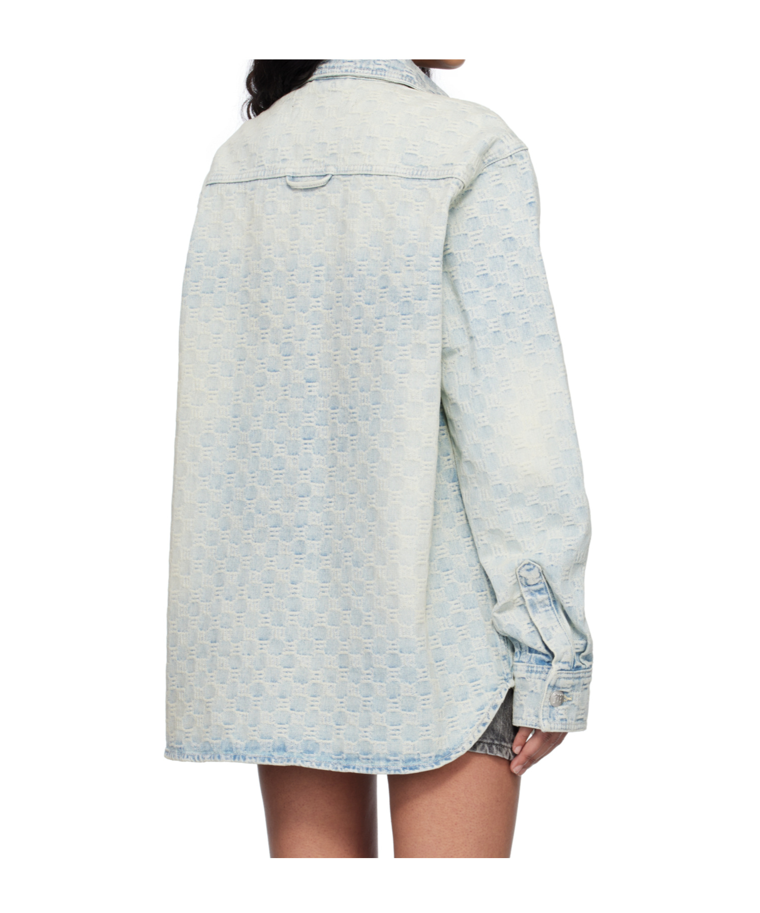 Misbhv Monogram Ocean Washed Denim Overshirt In Blue