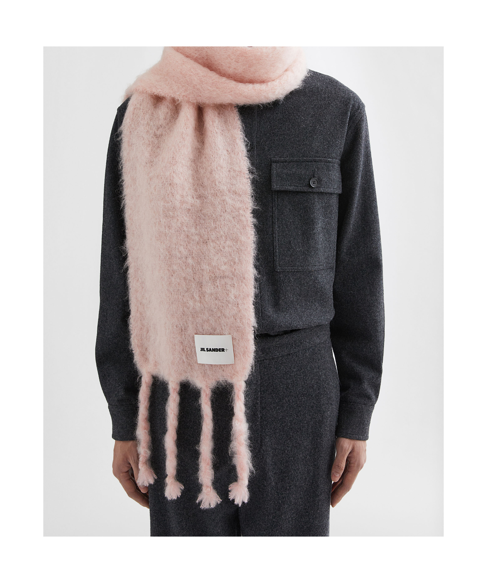 Jil Sander Wool Blend Scarf In Pink
