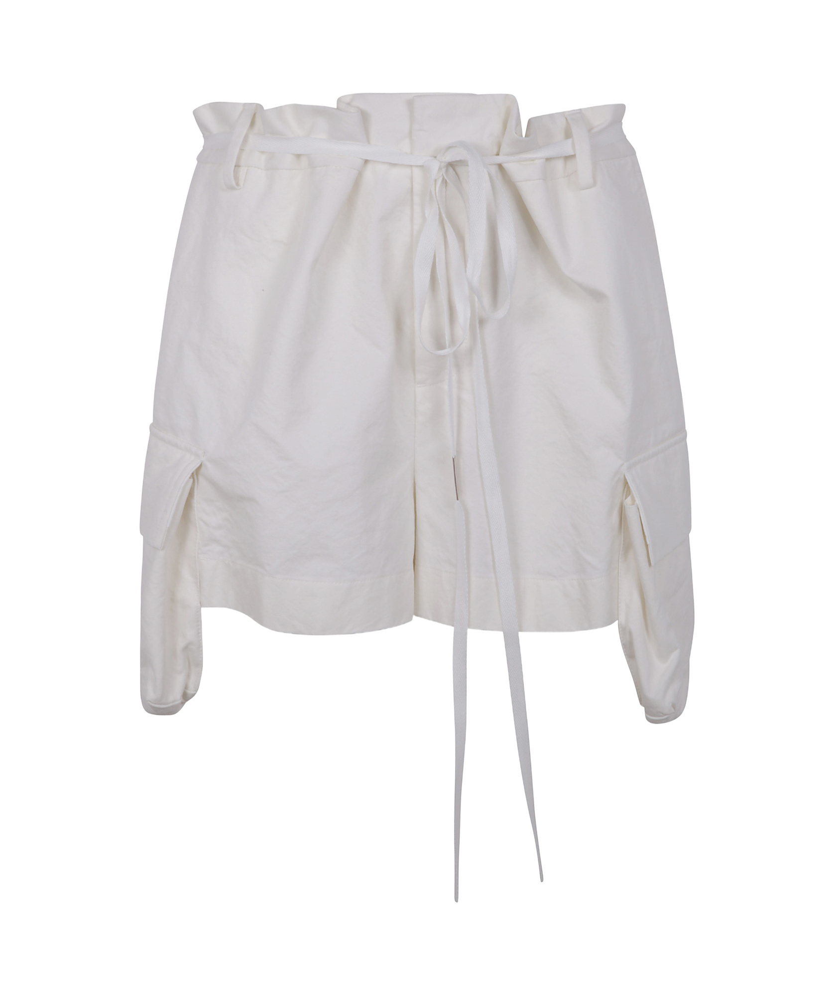 Ann Demeulemeester Women Nadina Cargo Shorts Natural Wash Cotton In White