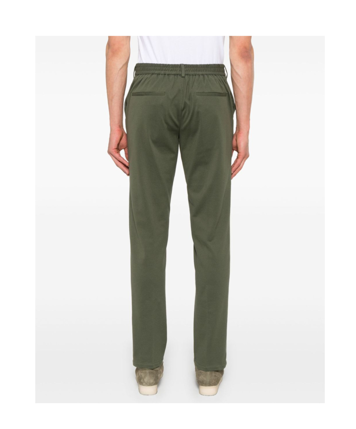 Circolo 1901 Straight Leg Cotton Trousers With Pockets In Green
