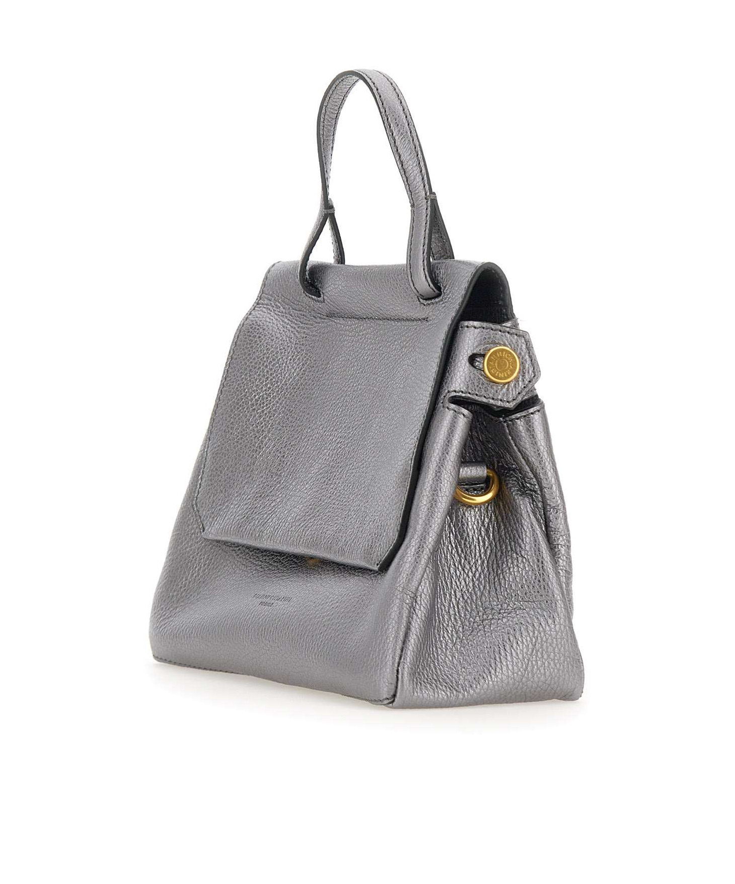 Gianni Chiarini Ottavia Logo Stamp Top Handle Bag In Gray