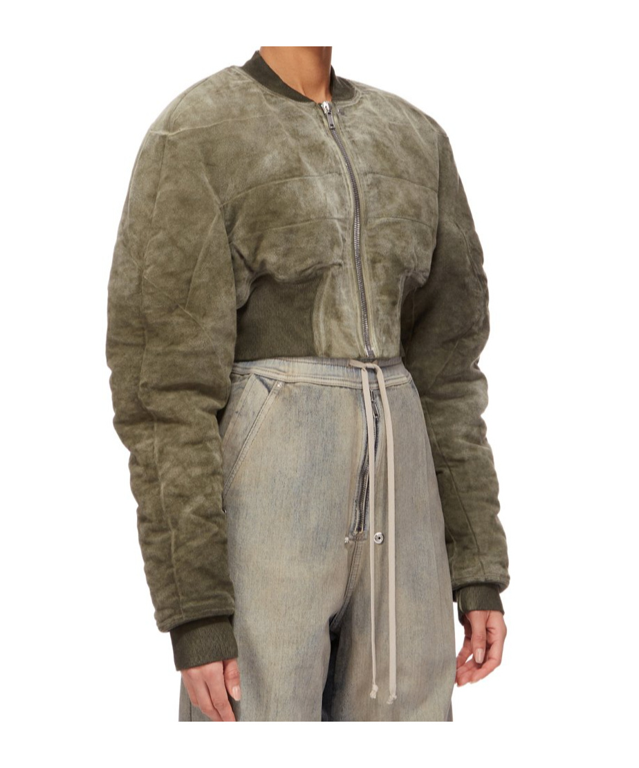 Rick Owens Drkshdw Short Pilot Cotton Coat In Nude
