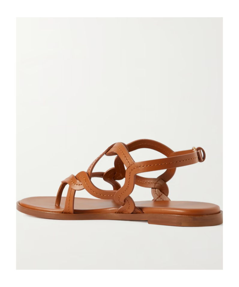Gianvito Rossi Amalfi Knitted Flat Sandals In Brown