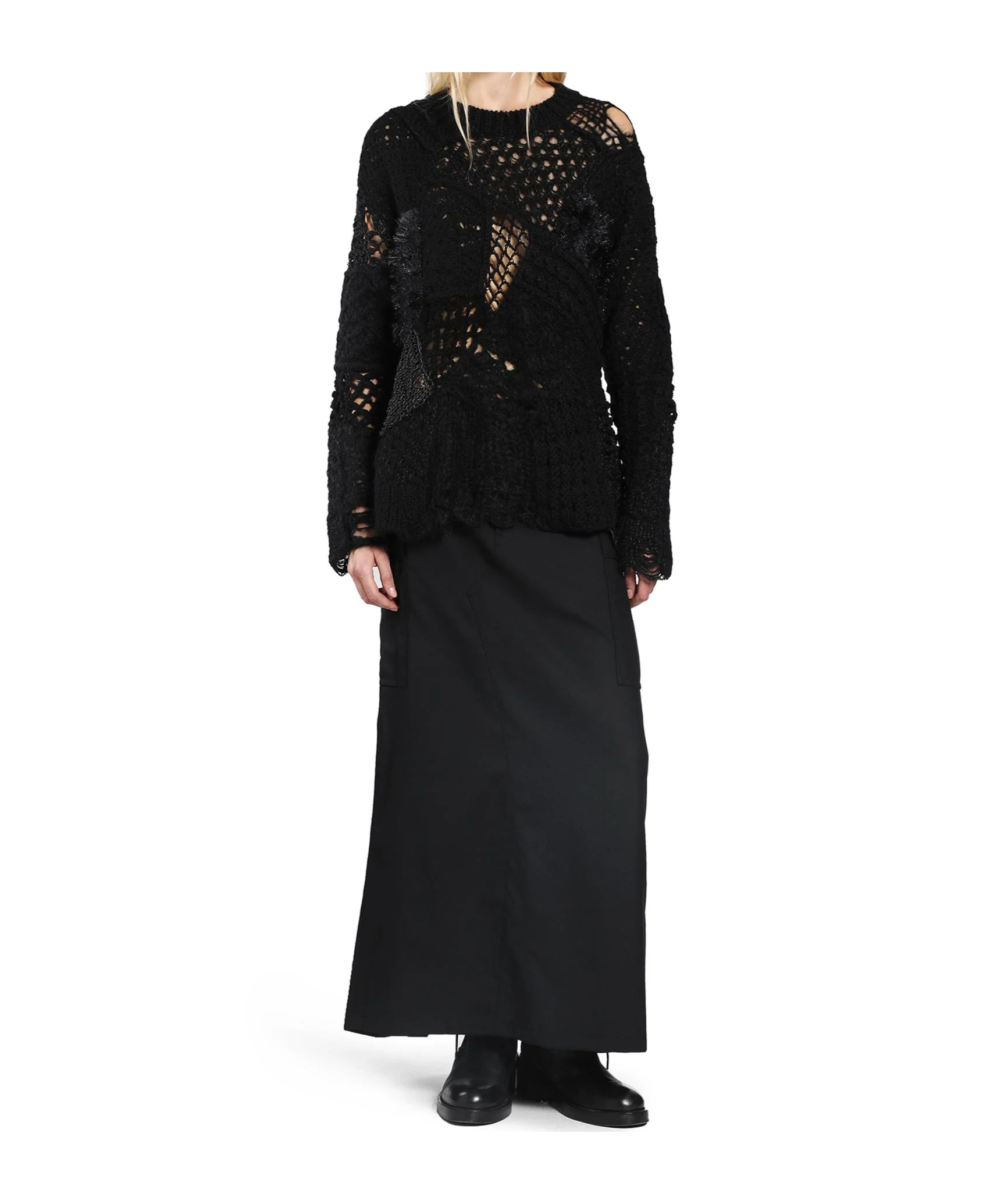Junya Watanabe Slit Detail Skirt In Black