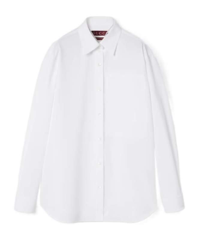GUCCI EMBOSSED COTTON POPLIN SHIRT