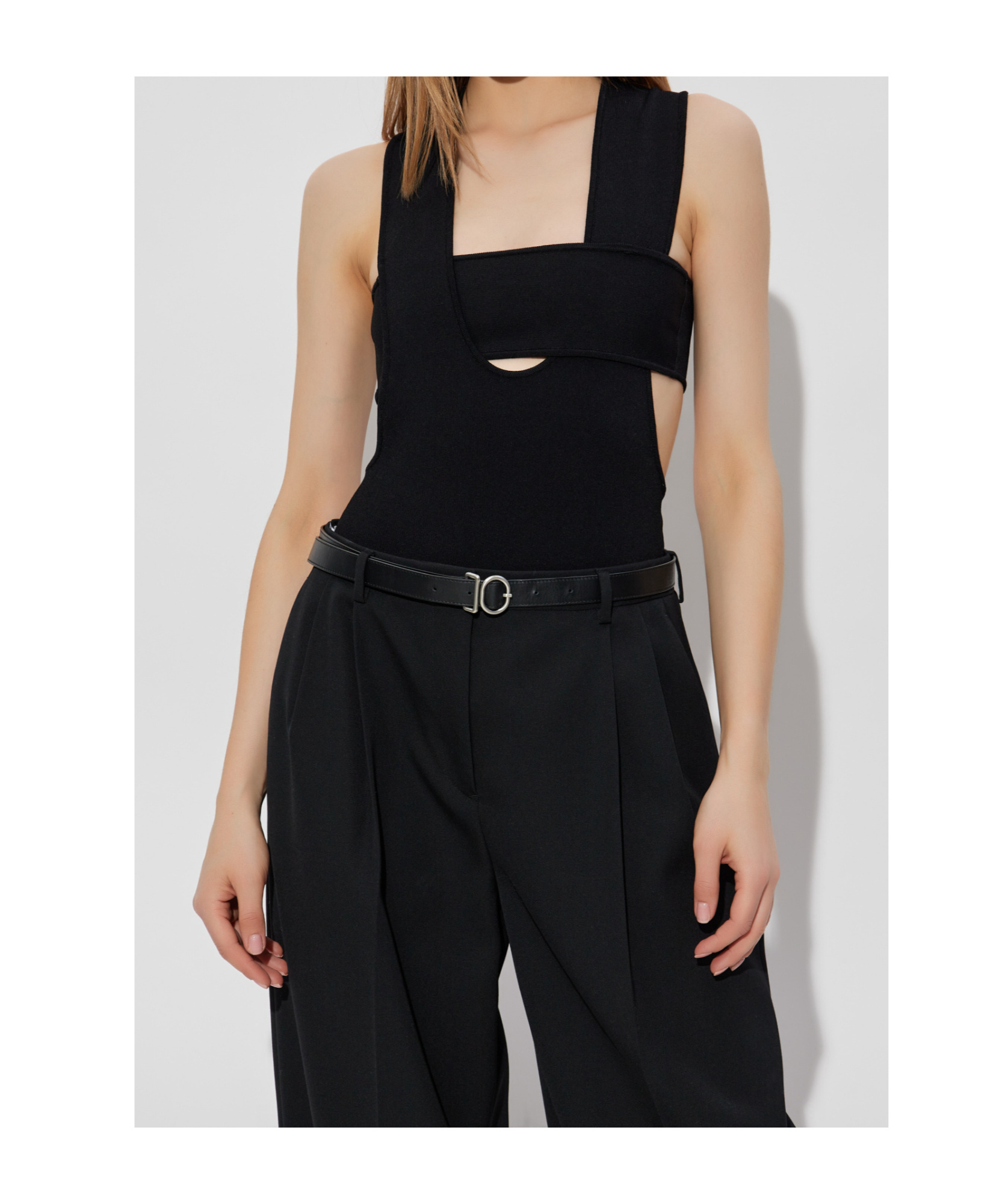 Courrèges Bodysuit With Straps In Black