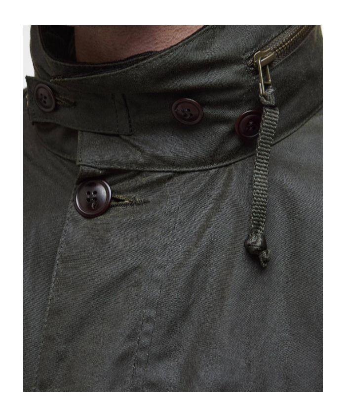 Barbour Editor Waxed Jacket In Black