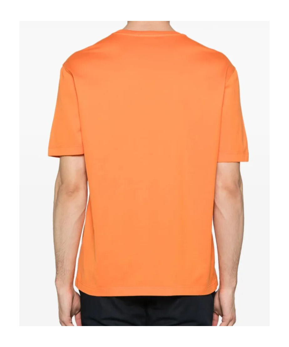 Roberto Collina Crew Neck Cotton T-shirt Clothing In Arancione