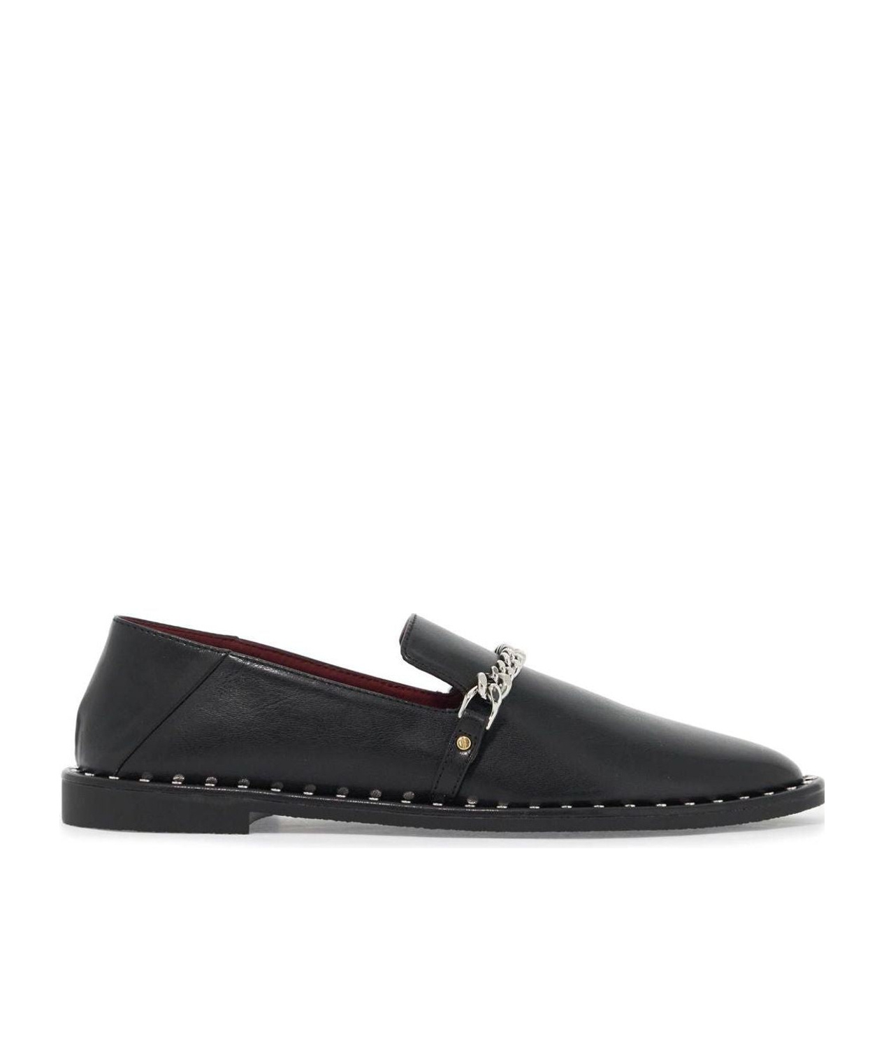 Stella Mccartney Eco-leather Falabella Loafers With Studs In Black