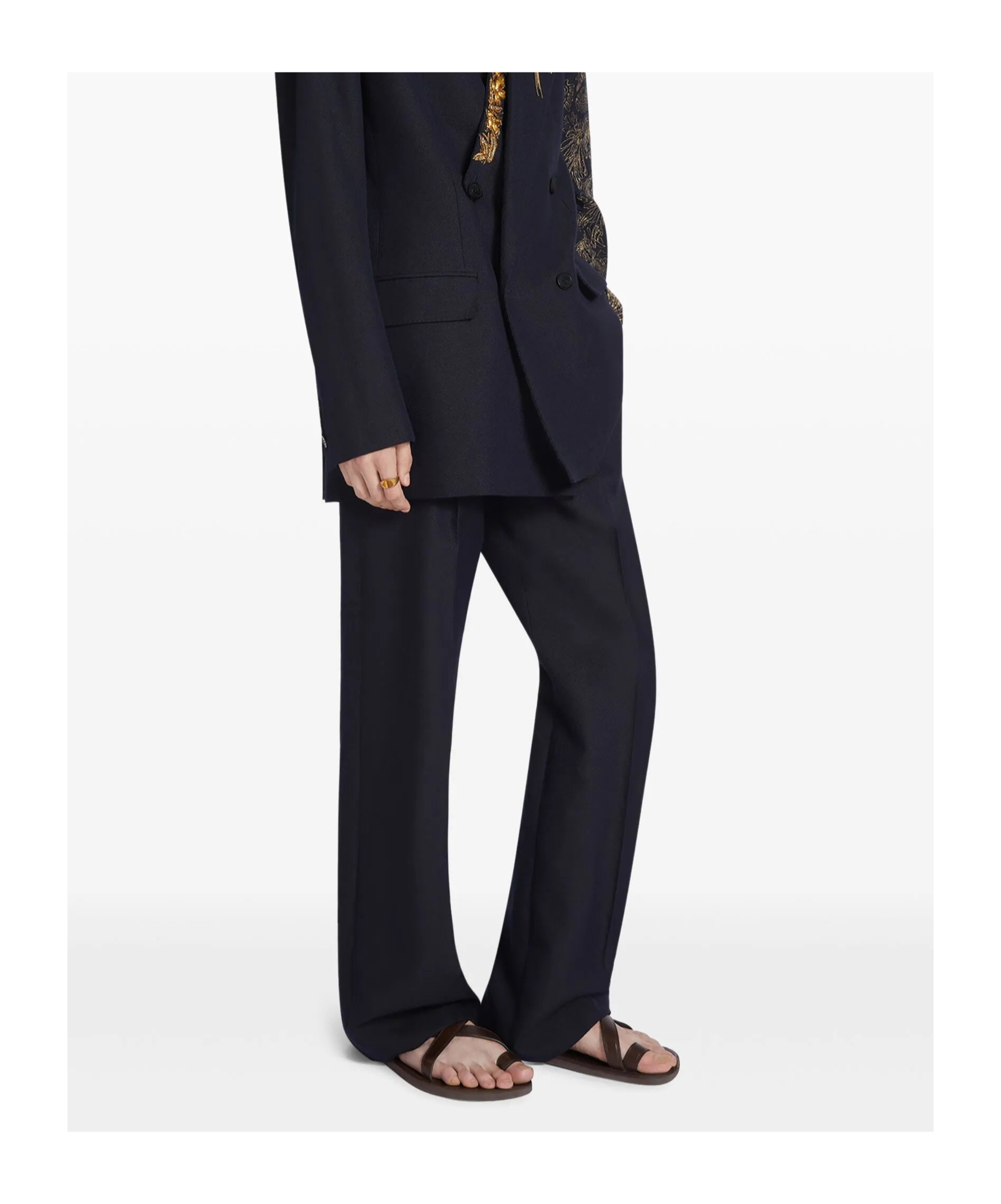 Dries Van Noten Belt-loop Casual Pants In Black