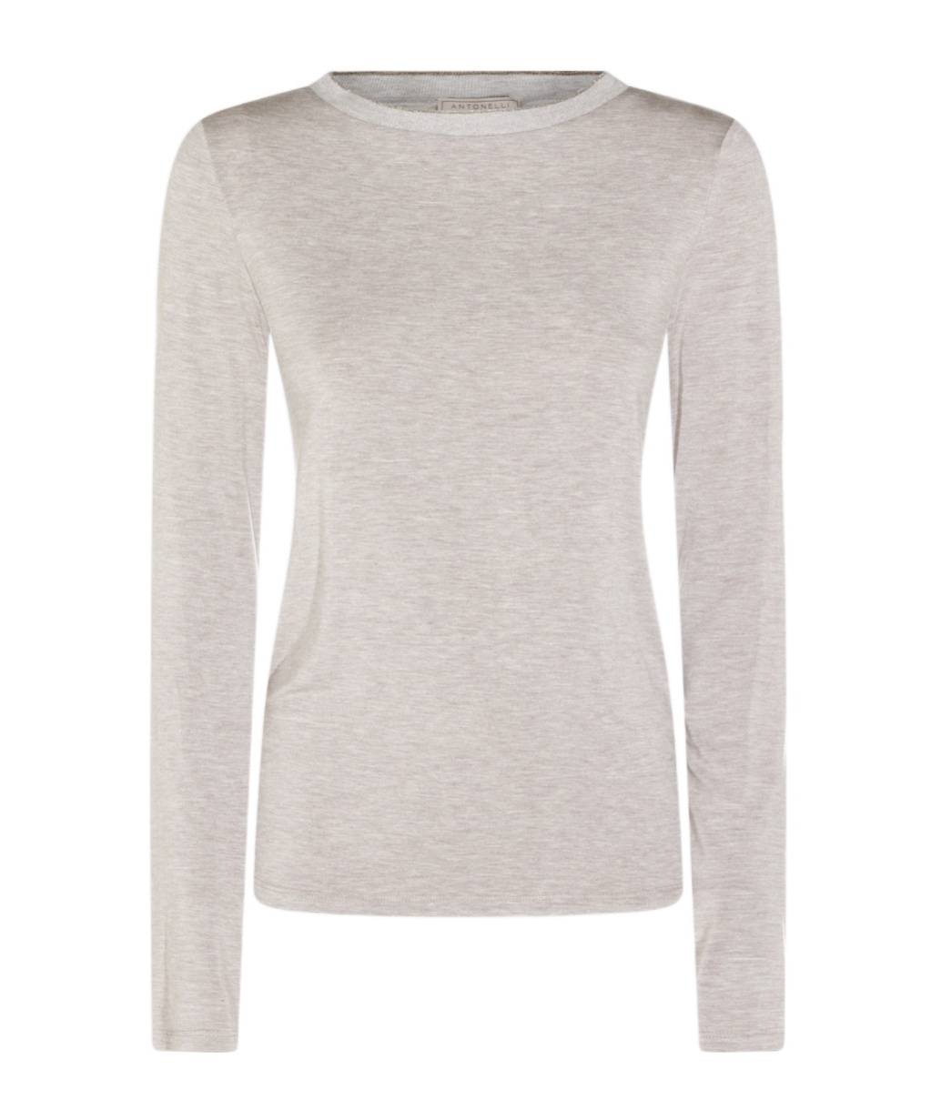Antonelli Round Neck Long-sleeved T-shirt In Gray