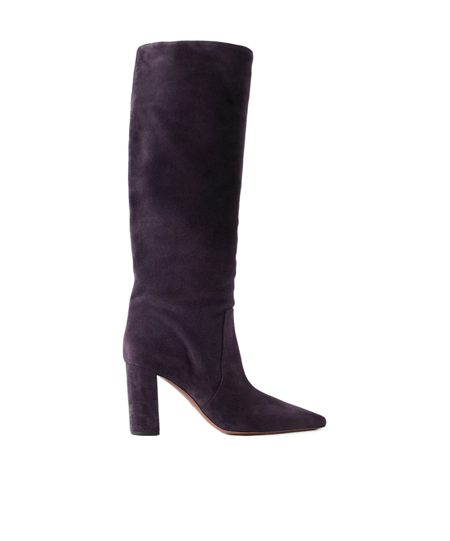 Paris Texas Solid Color Suede Knee Boots In Black