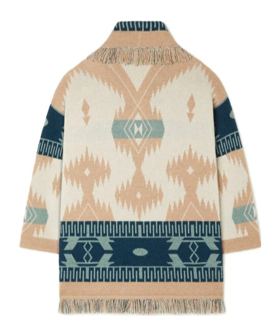 Alanui Icon Jacquard-cardigan Mit Fransen In Multi