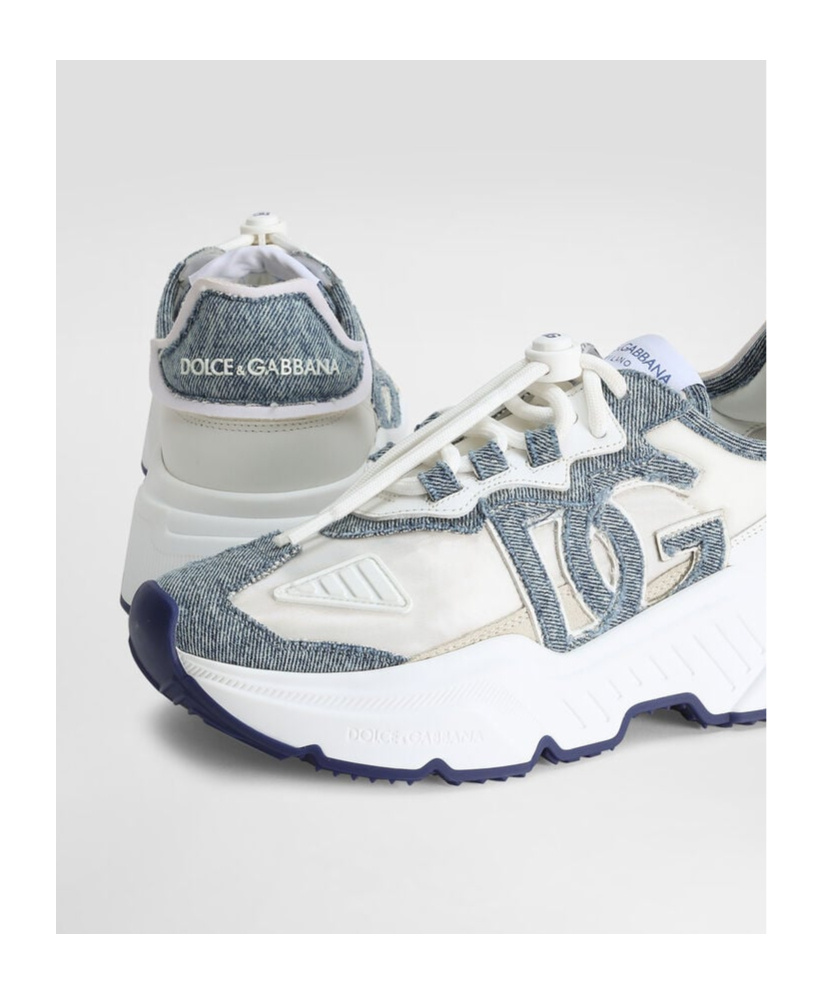 Dolce & Gabbana Daymaster Nylon And Denim Sneakers In White