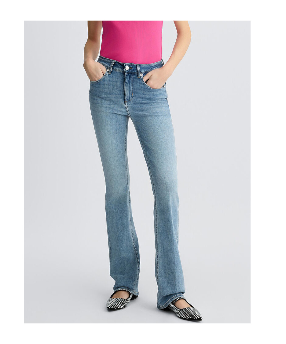 Liu •jo Liu Jo High-waisted Bootcut Jeans With Stonewash Finish In Blue
