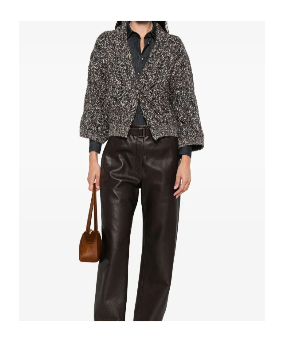 Brunello Cucinelli Twist-detail Cardigan In Brown