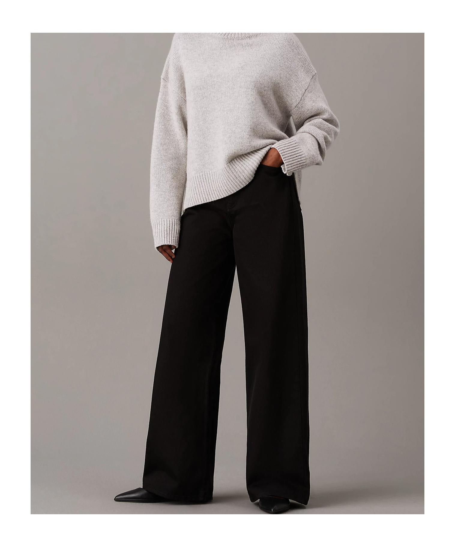 Calvin Klein High-waisted Wide-leg Jeans In Black