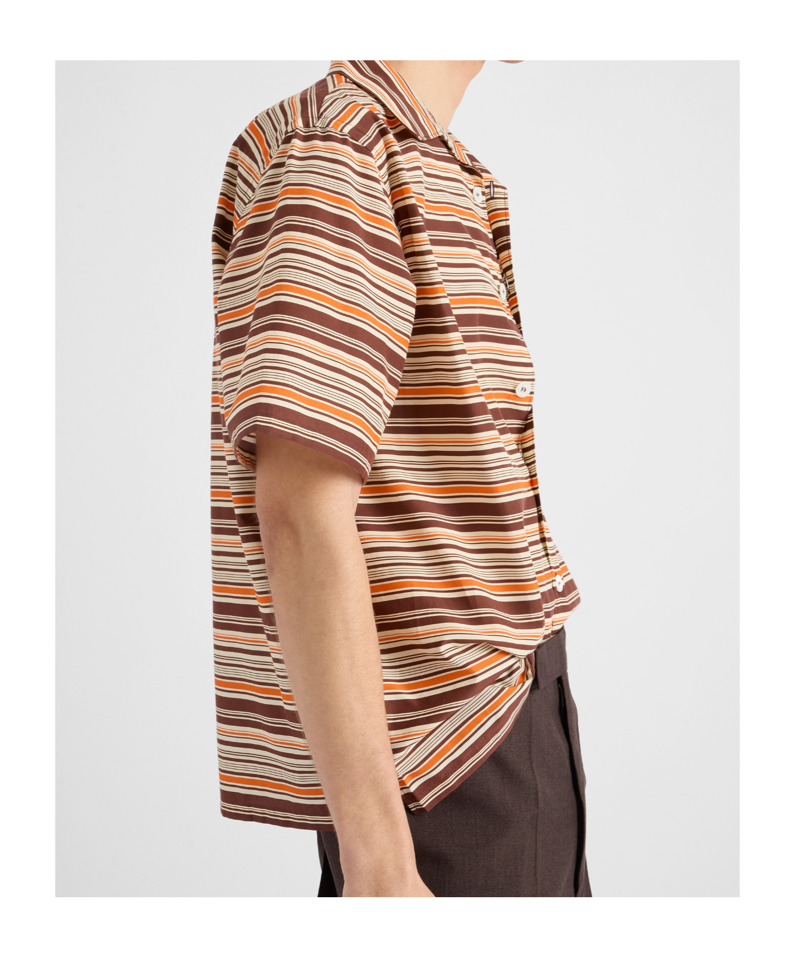 Prada Camicia In Misto Cotone Ricamato Uomo In Multi