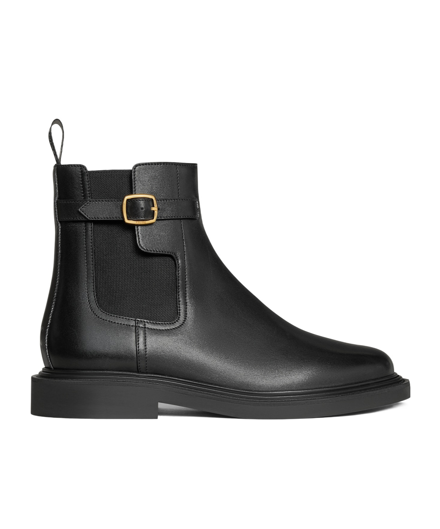 Celine Universite Chelsea Boot  In Shiny Bull In Black