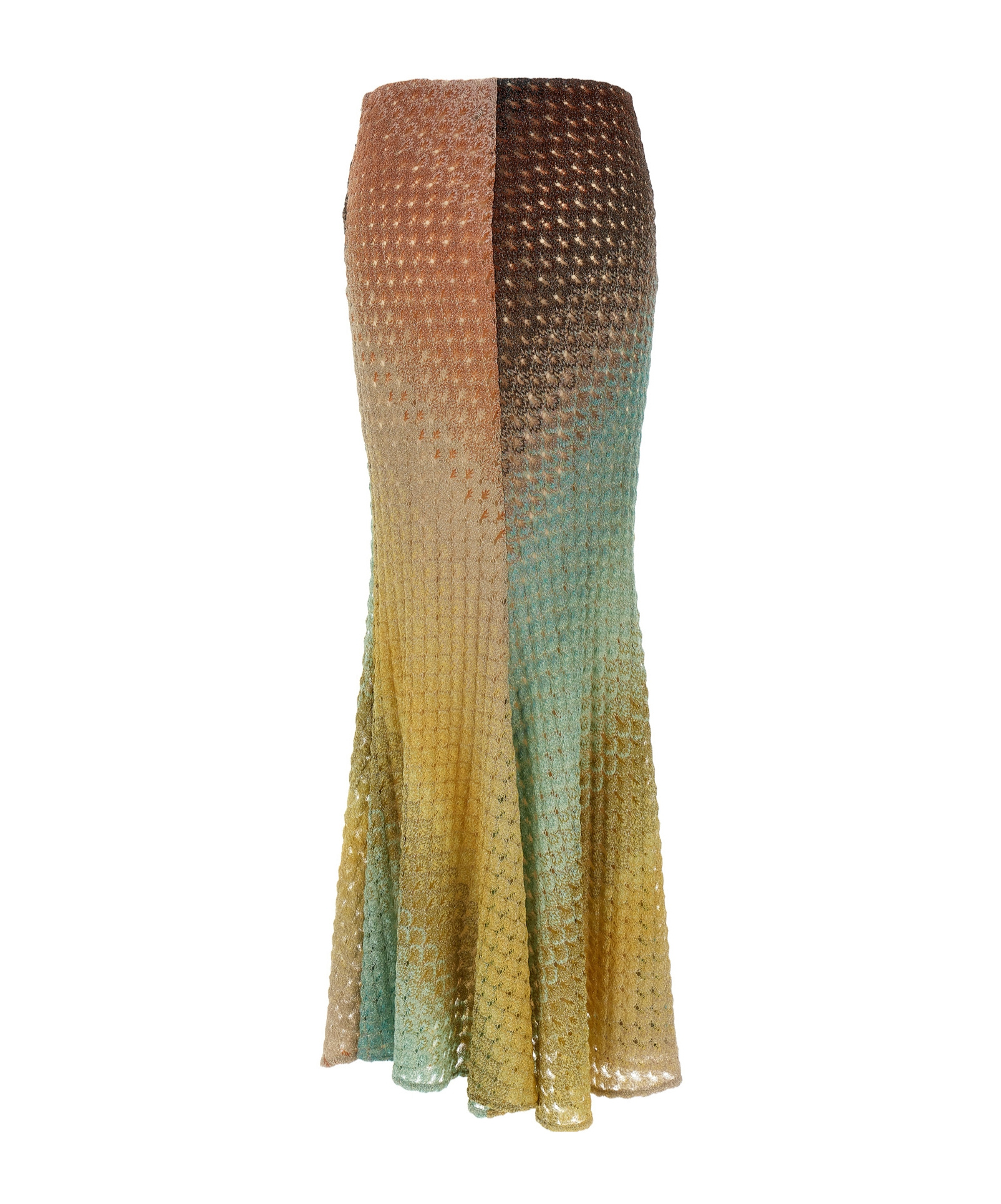 Shop Missoni Colorblock Skirt In Green