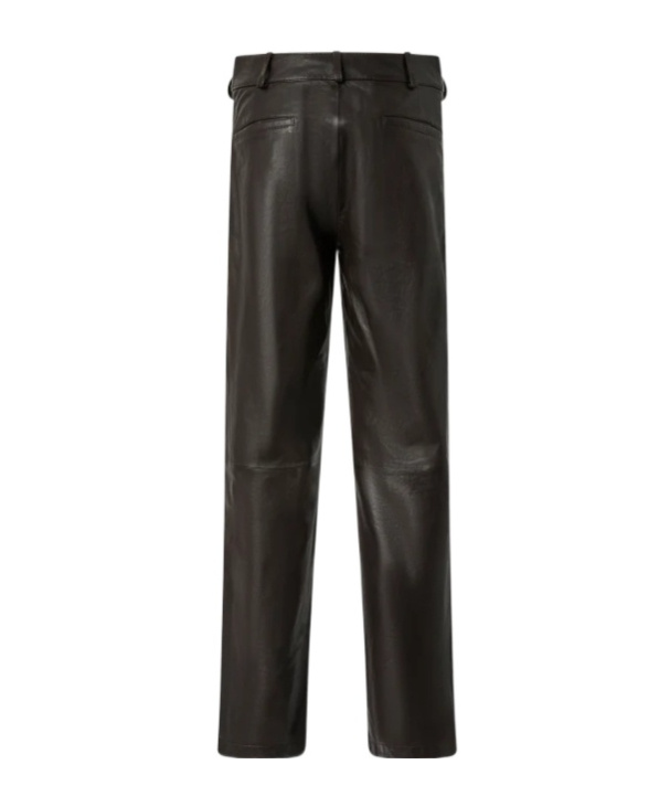 Pinko Leather Slim-fit Trousers In Black