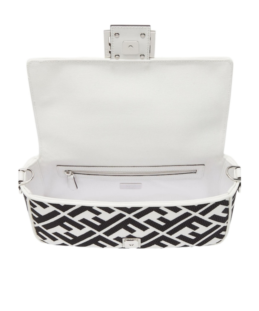 Fendi Luxurious Lamb Leather Crossbody Handbag In Argentopal For Women In White