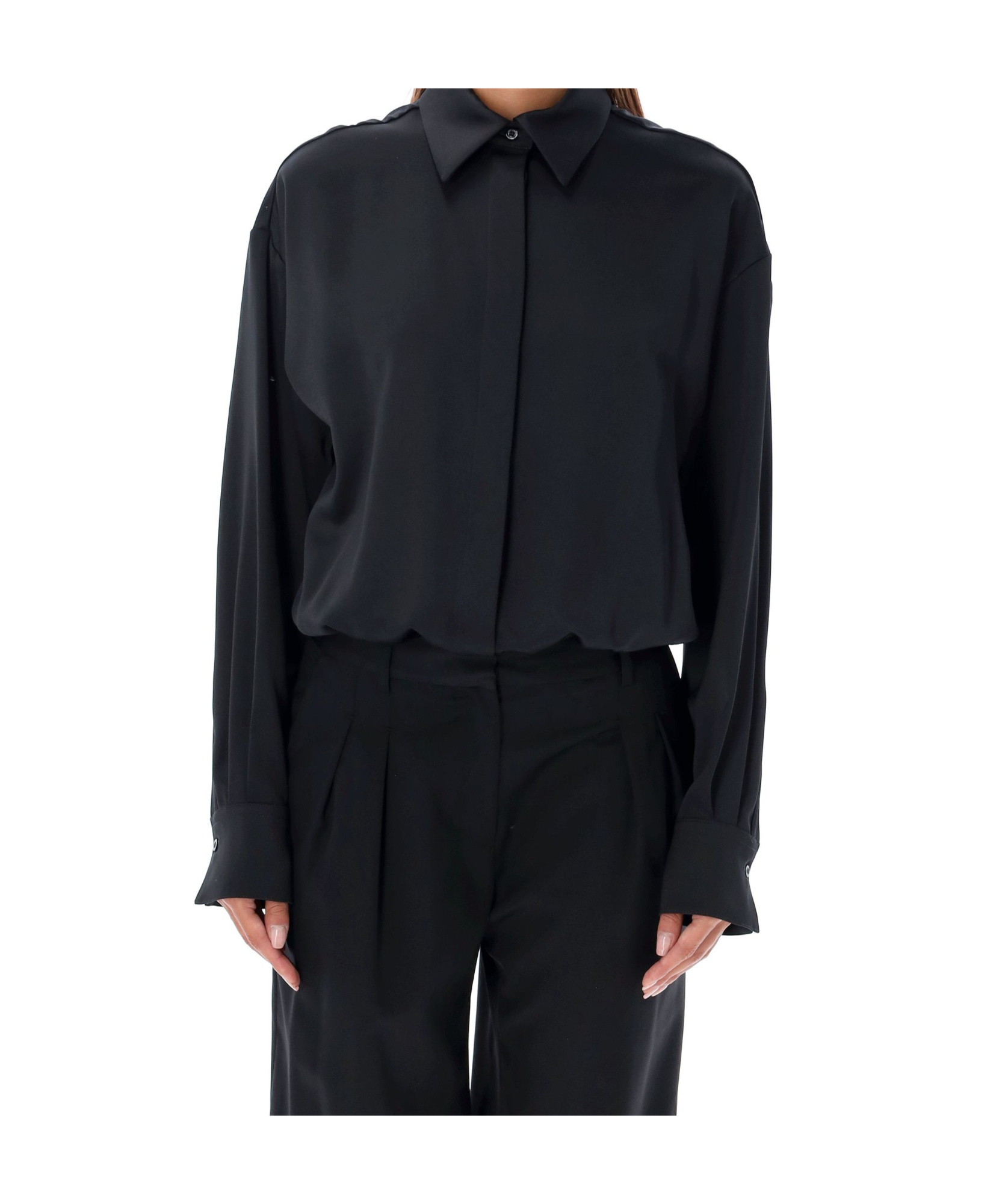 Emporio Armani Long-sleeved Shirt In Black