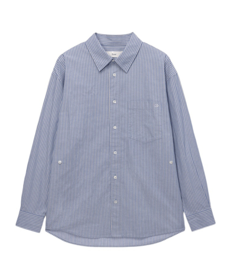 Dunst Striped Button-up Shirt In Blue
