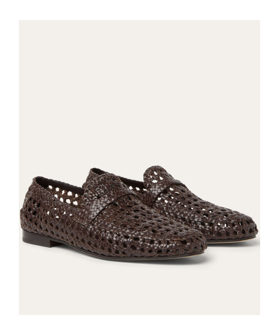 Loro Piana Leon Loafer Shoes In Pink Brown