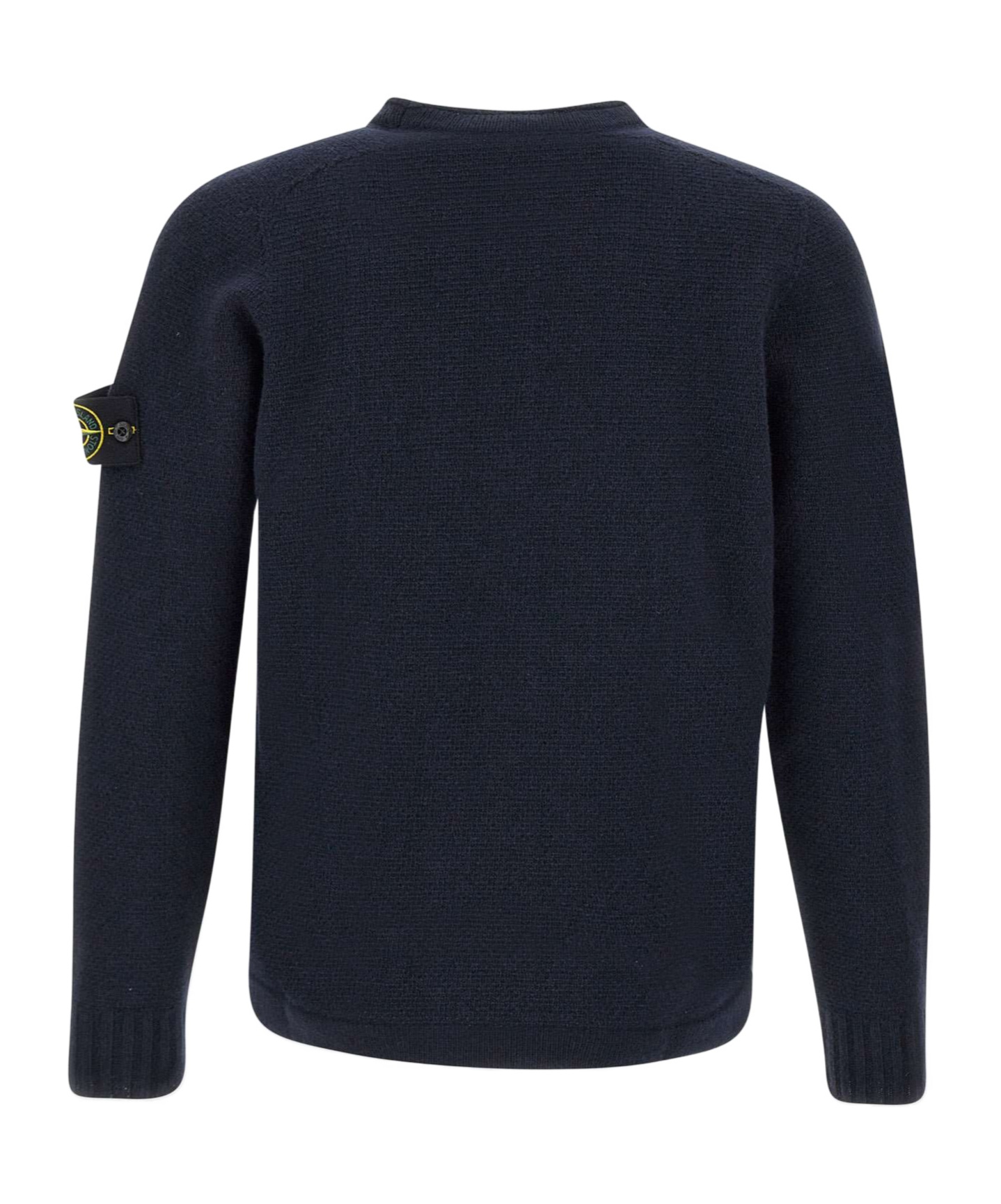 Stone Island Round-collar And Long-sleeved Sweater In Blue