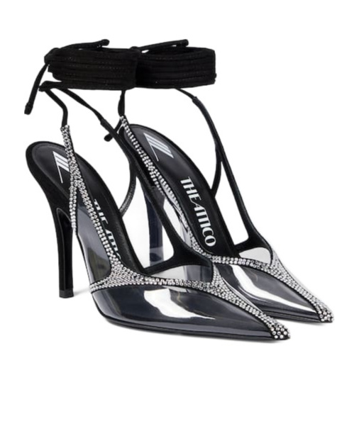 Attico Venus Crystal-embellished High-heeled Sandals In Black