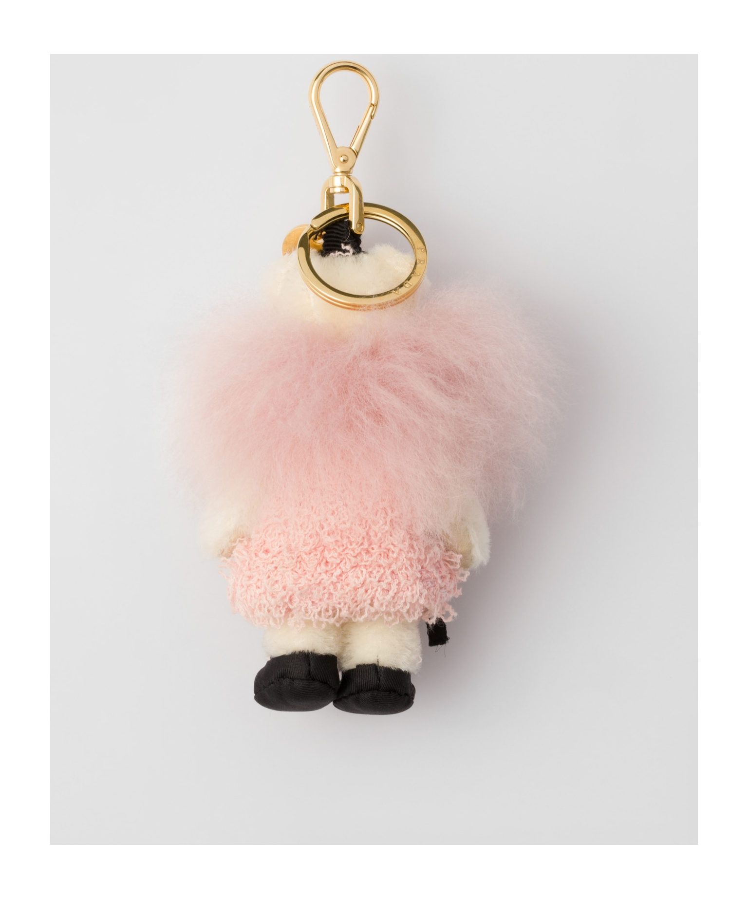 PRADA TEDDY BEAR BAG CHARM WITH METAL RING 