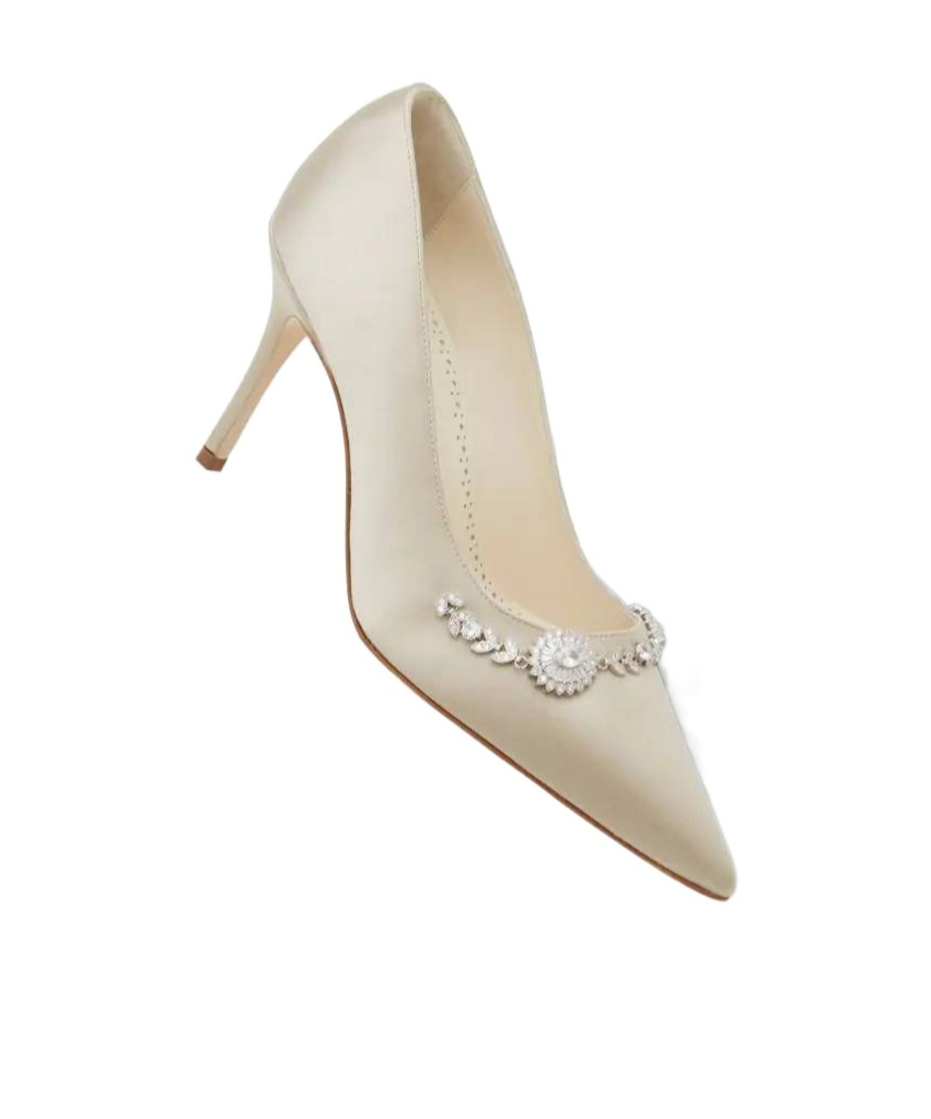 Manolo Blahnik Pointed High Heels In White