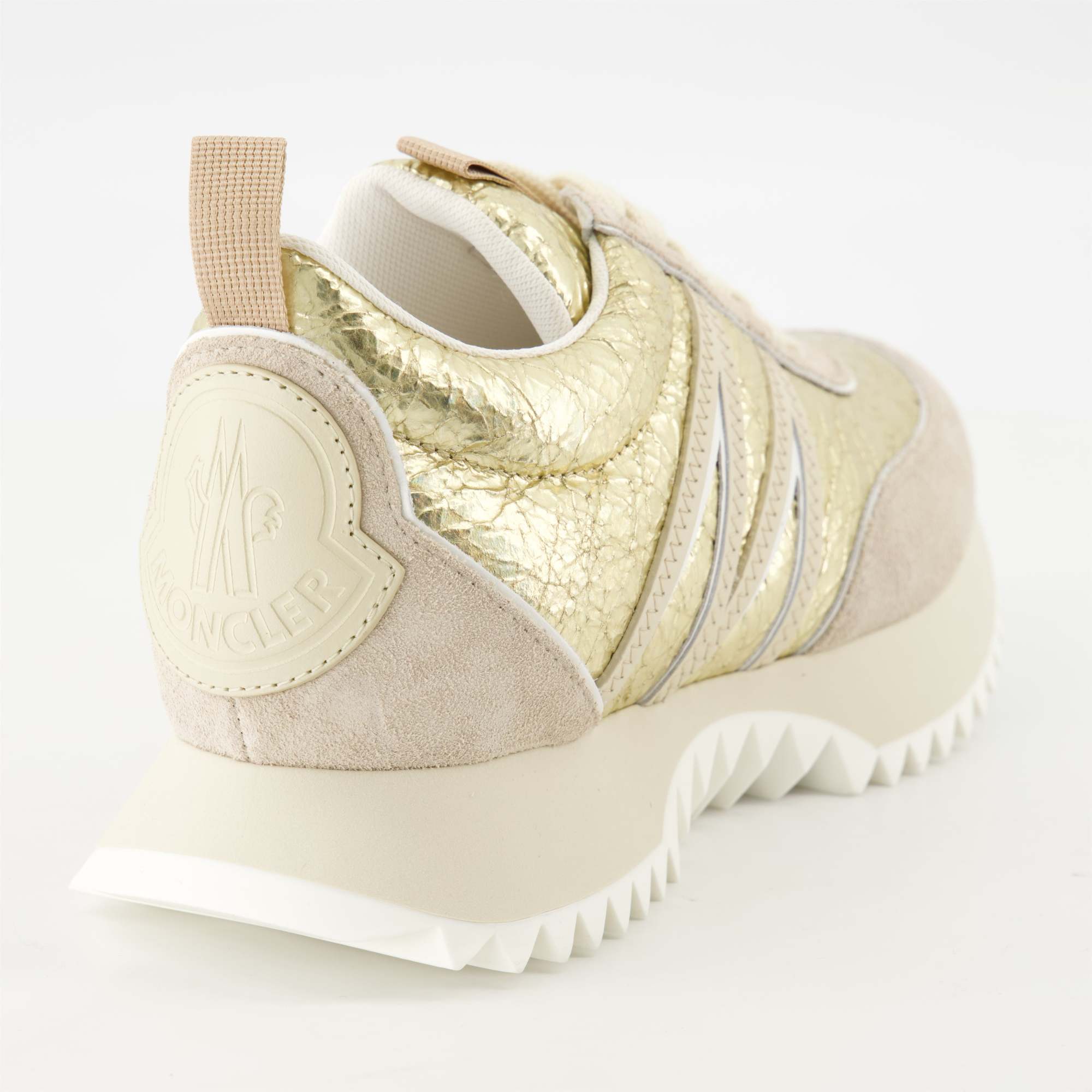 Moncler Pacey Leather Sneakers In Nude