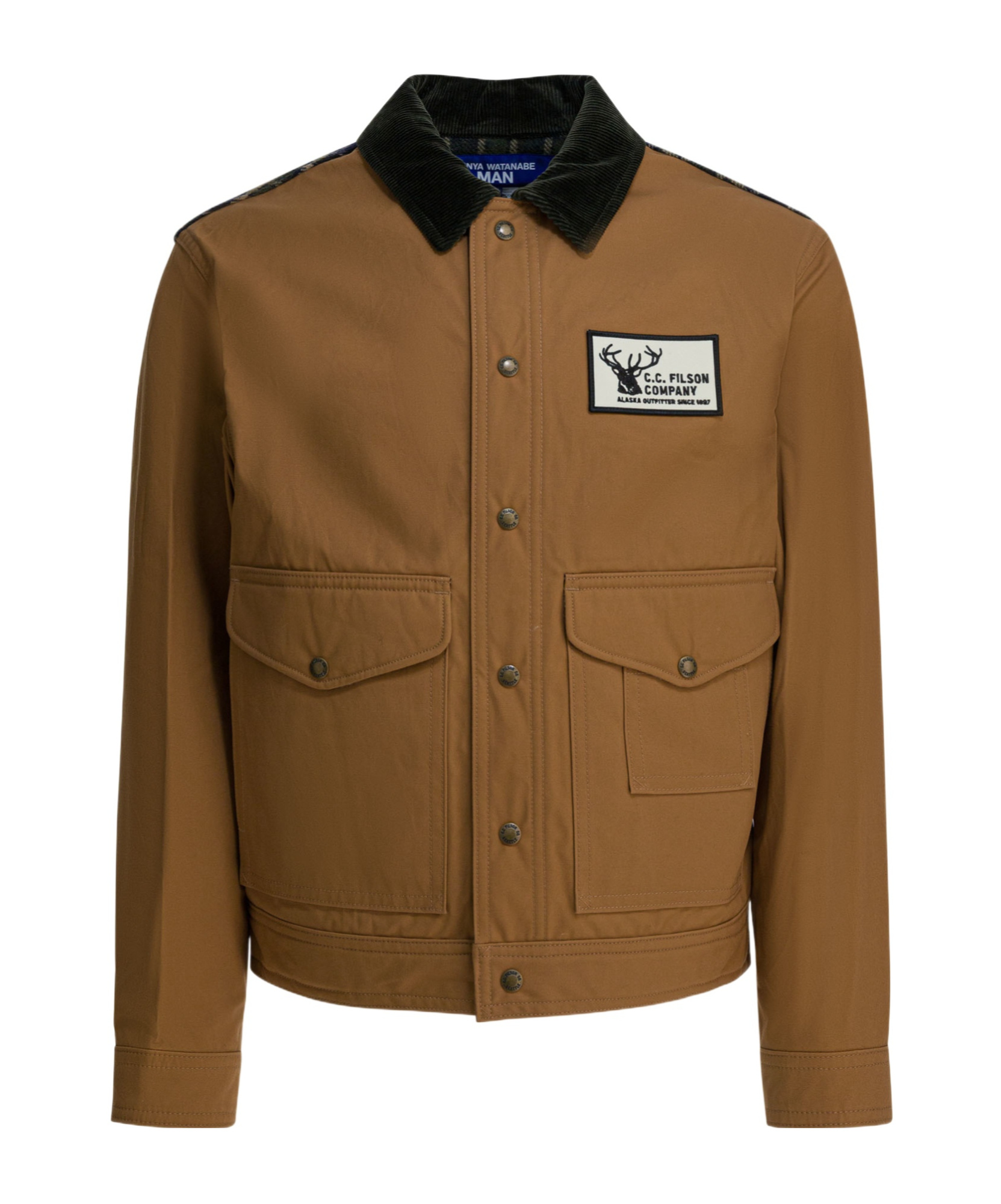 Junya Watanabe Logo Snap Button Casual Jacket In Brown