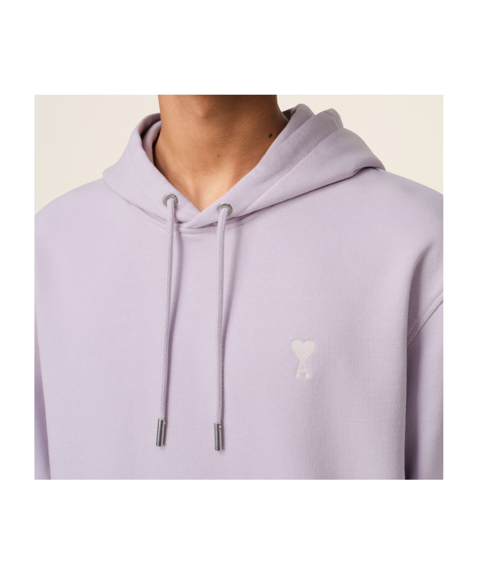 Shop Ami Alexandre Mattiussi Ami Paris Ami De Coeur Logo-embroidered Drawstring Hoodie In White