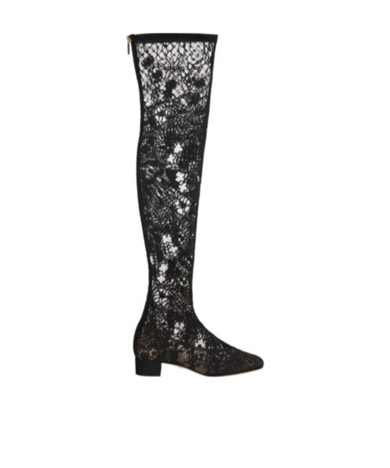 Dior Naughtily-d Heeled Thigh Boot In Black