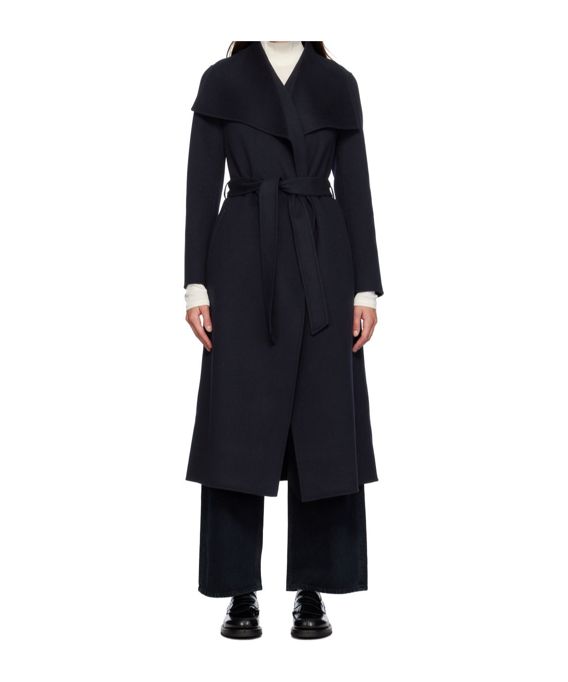 Mackage Mai Belted Wool Coat In Black