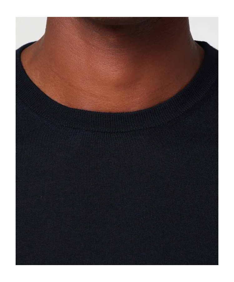 Drumohr Dark Grey Wool Crew-neck Sweater In Blue