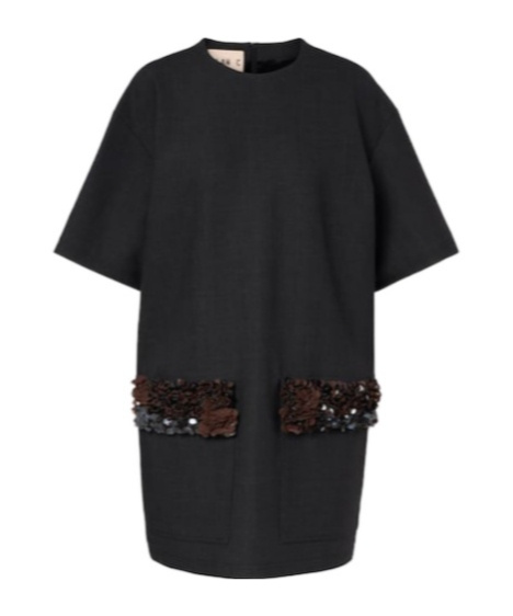 PLAN C SEQUINED WOOL-BLEND MINIDRESS