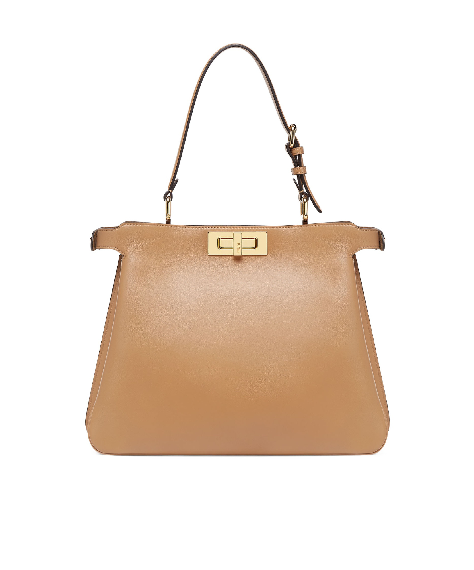 Fendi Signature Medium Peekaboo Soft Bag In Cappuccino Color