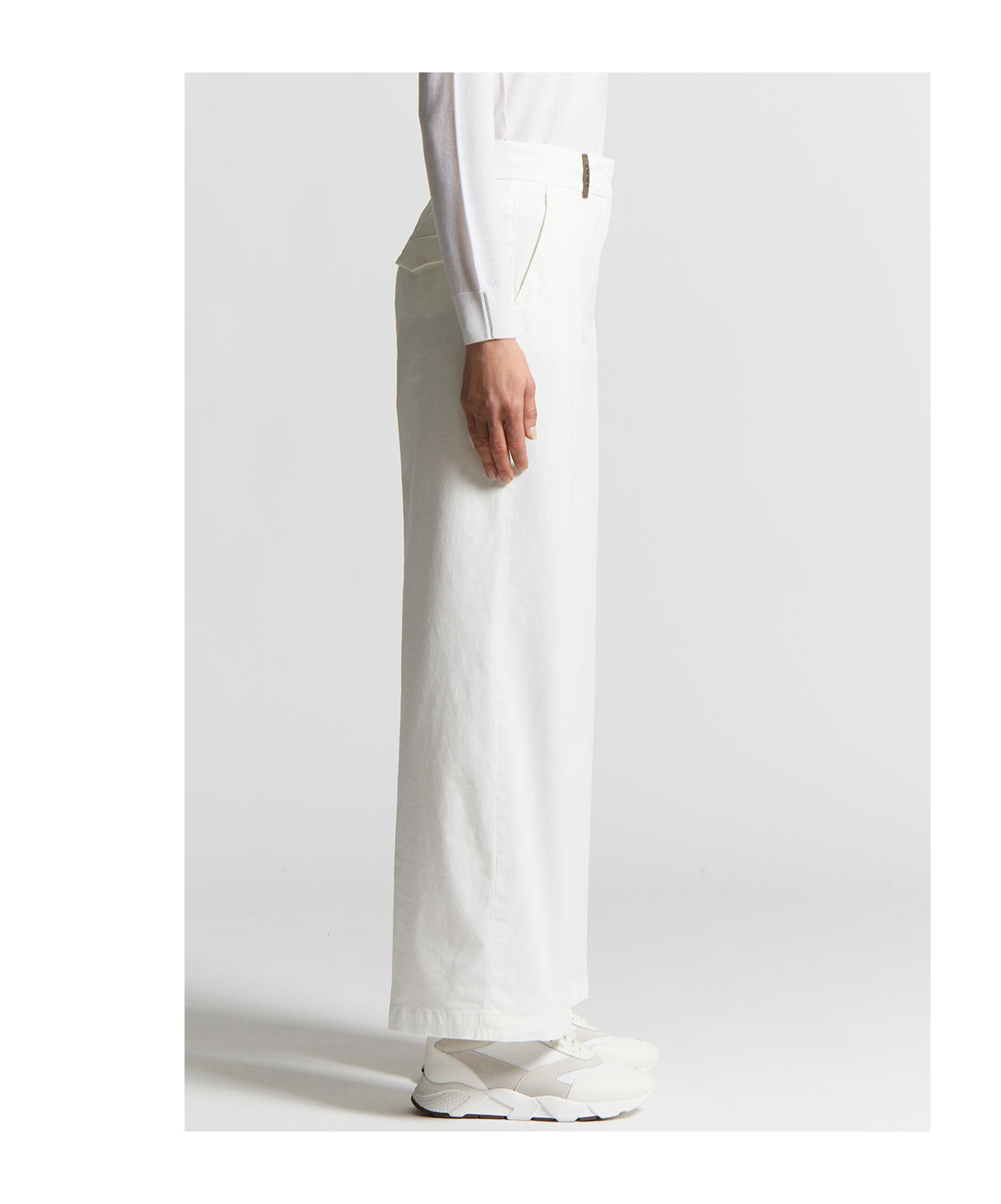 Shop Peserico Straight Trousers In White
