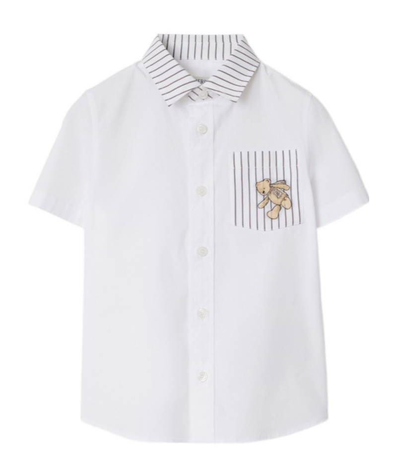 Burberry Thomas Bear Striped Cotton Shirt