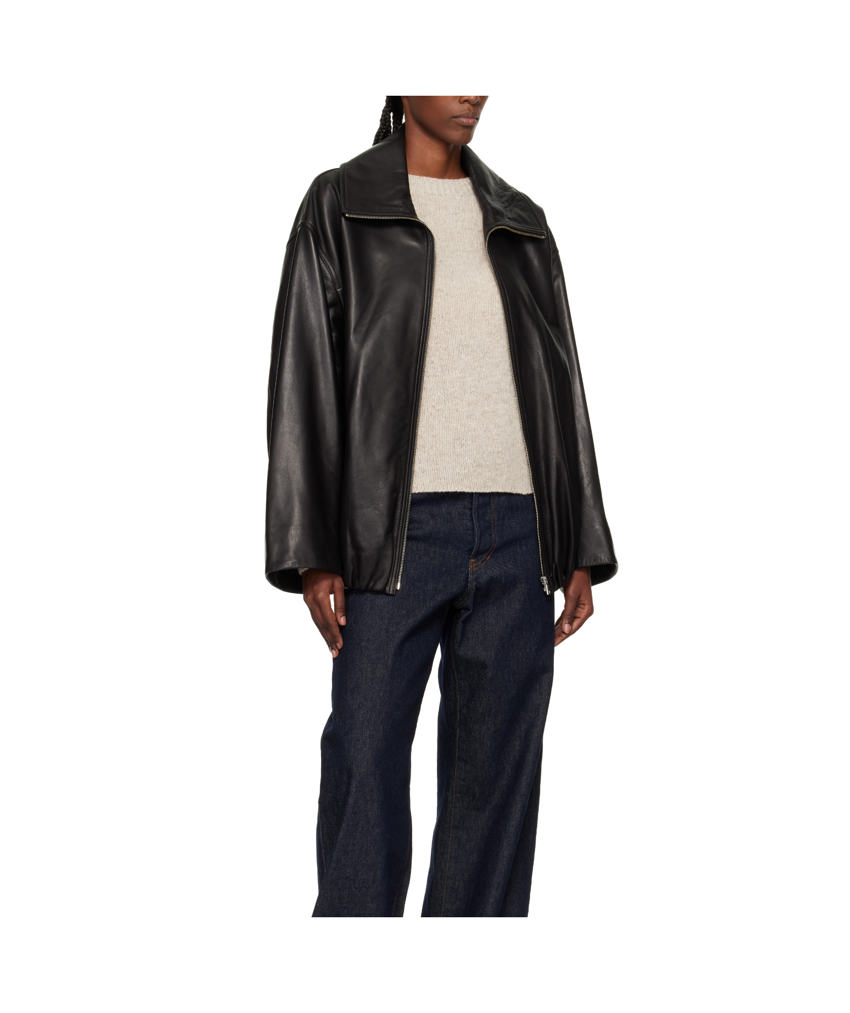 Nour Hammour Noah Easy Leather Jacket In Black