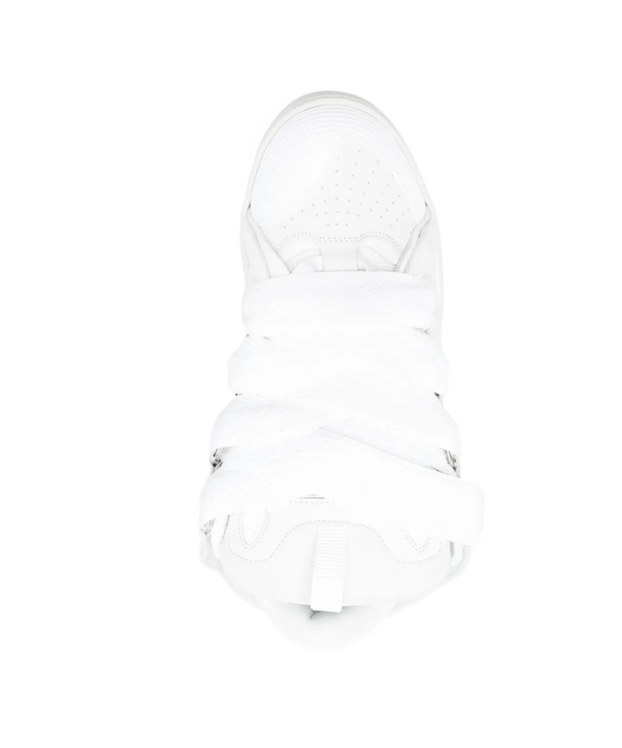 Lanvin Unisex Leather Curb Sneakers With Glitter Effect