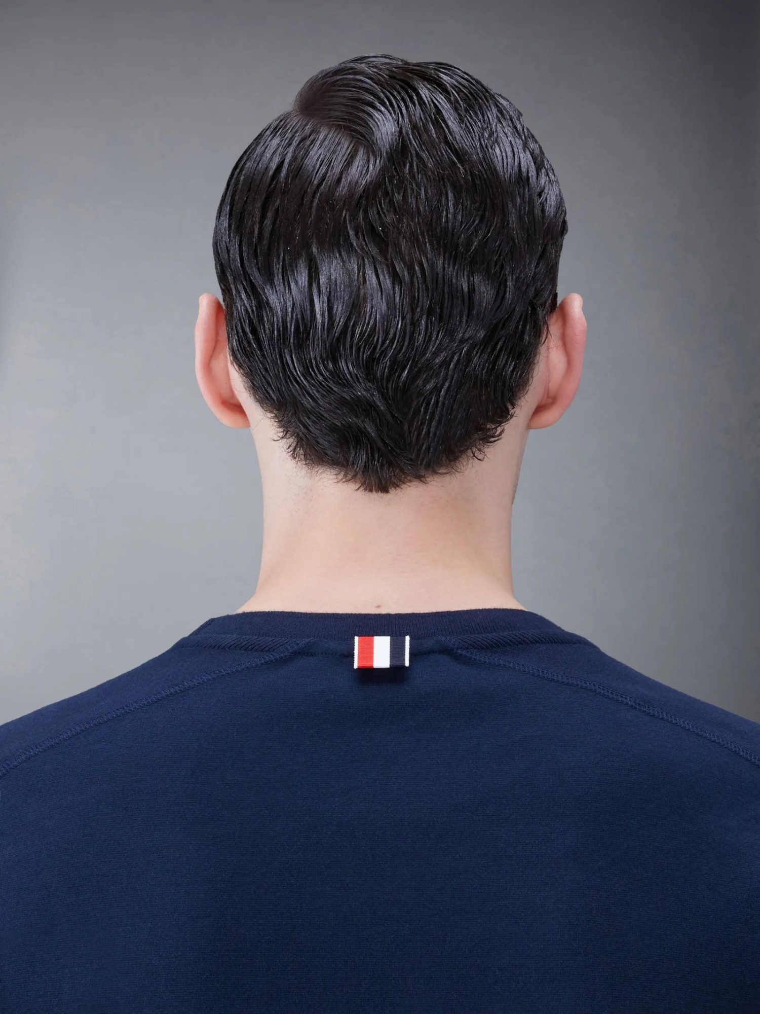 Thom Browne Short-sleeve Crew Neck T-shirt With Bold Sleeve Stripes In Black