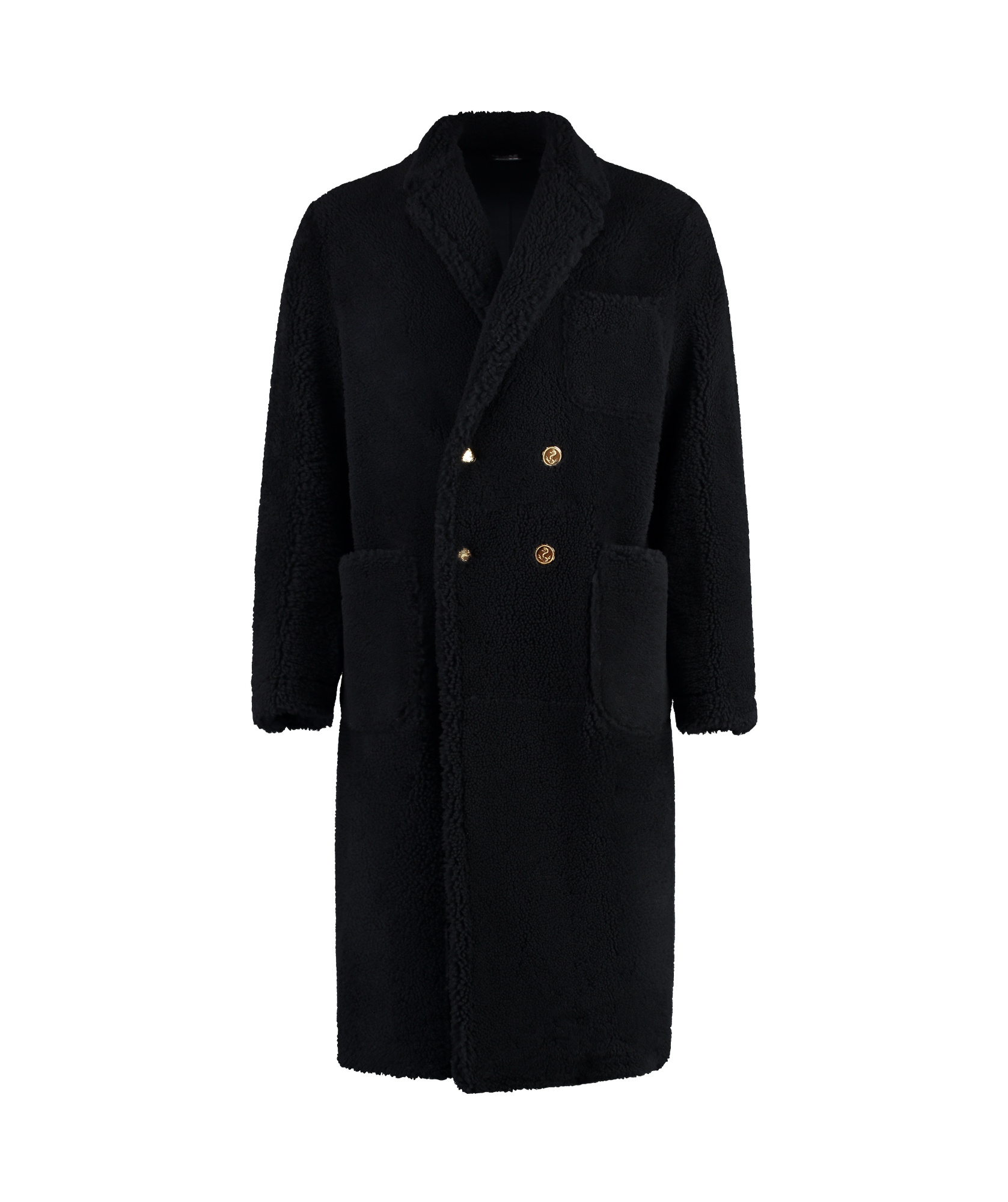 Thom Browne Double-breasted Long-sleeved Coat In Black
